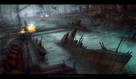 Ruined Shipyard by Hideyoshi on DeviantArt