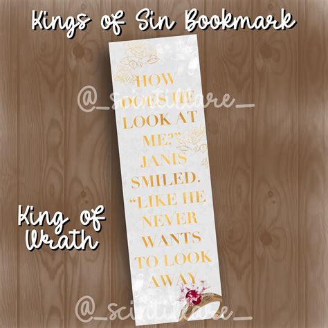 King of Wrath Bookmark Ana Huang Bookmark Romance Bookmark - Etsy