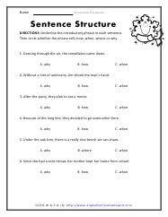 Basic Sentence Patterns Exercises With Answers - Exercise Poster