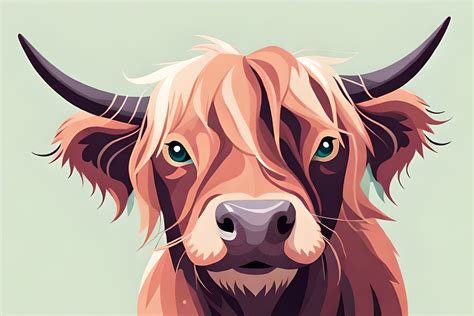 Cute Cartoon Highland Cow Clipart 12 Graphic by 1xMerch · Creative Fabrica