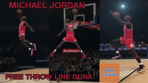 Michael Jordan Free Throw Line Dunk in NBA 2K15 Slam Dunk Contest - YouTube