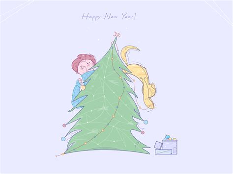 Funny New Year greeting card by Klavdiya on Dribbble