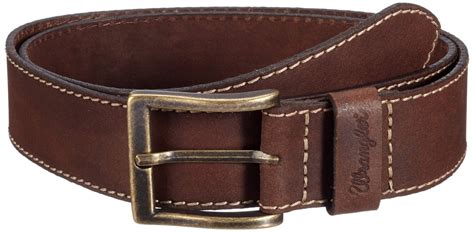 Wrangler New Men’s Light Brown Stitched Leather Buckle Belt | eBay