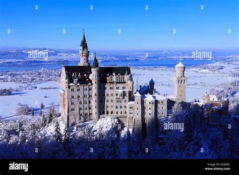 Neuschwanstein castle with lake Forggensee in winter - 27 November 2013 Stock Photo - Alamy