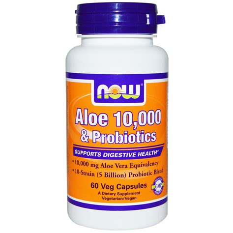 Now Foods Aloe 10,000 & Probiotics Dietary Supplement Australia | Now ...