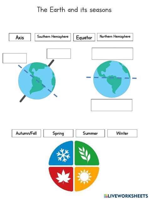 Hemisphere and seasons worksheet | Seasons worksheets, Earth seasons ...