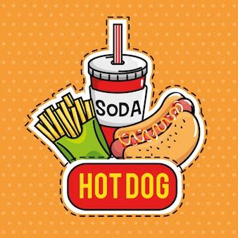 Premium Vector | Fast food stickers pop art