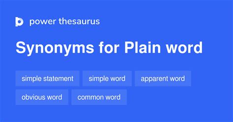 Plain Word synonyms - 99 Words and Phrases for Plain Word