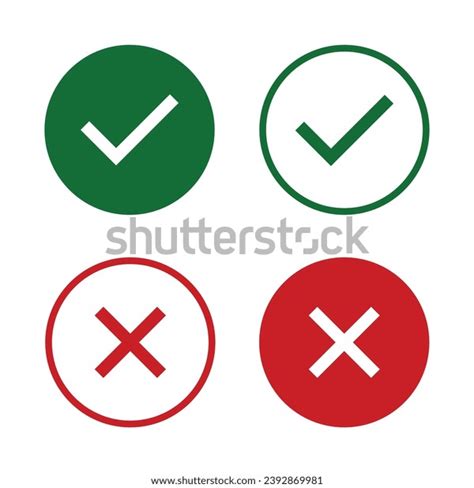 Tick Cross Vector Shapes Stock Vector (Royalty Free) 2392869981 | Shutterstock