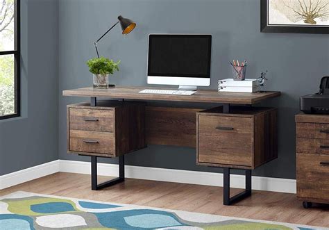 Computer Desk with Drawers - Contemporary Style - 60 | Brown computer ...