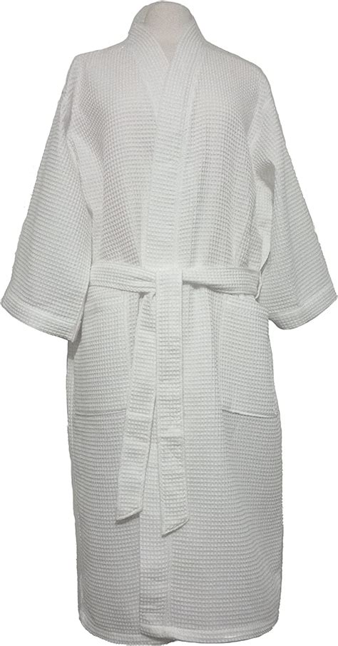 Amazon.com: XXL White Long Cotton Waffle Robe Monogrammed Bathrobes Bridesmaids Embroidered ...