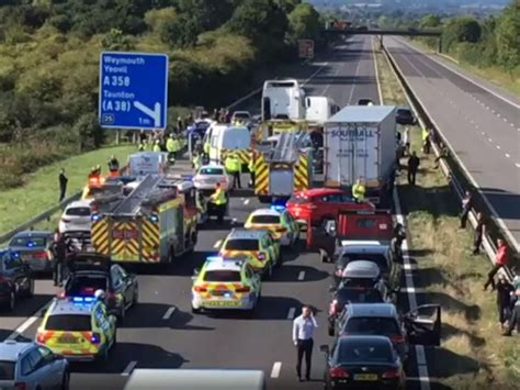 M5 crash: Motorway closed after two killed and four injured as lorry and cars collide | The ...