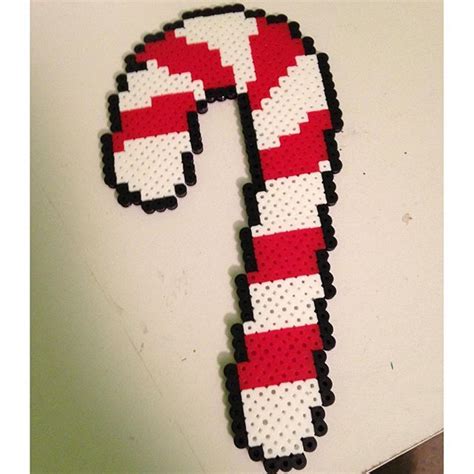 Candy cane - Christmas perler beads by ewirtz217 | Christmas perler ...