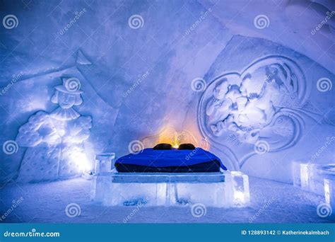 Room at Valcartier Ice Hotel in Quebec Editorial Photography - Image of ...