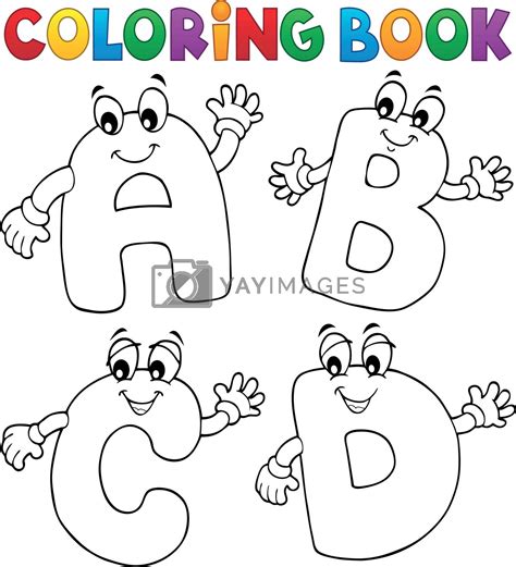 Coloring book cartoon ABCD letters 2 by clairev Vectors & Illustrations ...