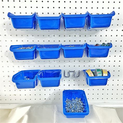 Buy Removable Pegboard Bins with Hooks 12 Peg Board Wall ed Storage ...