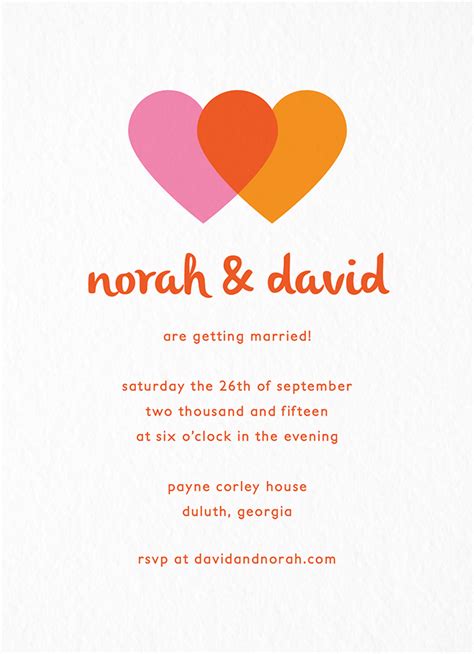 Two Hearts Invitation | Postable | Fashion show invitation, Simple ...