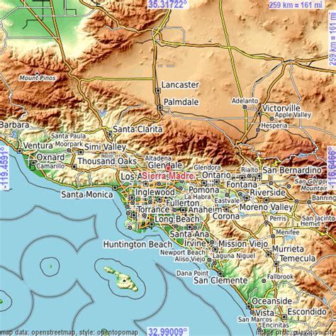 Map Of Sierra Madre Mountains