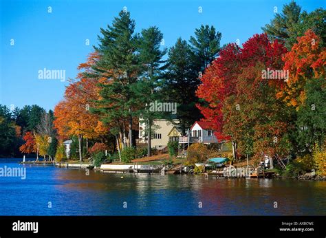 Indian Summer, Northwood Lake, New Hampshire USA Stock Photo: 9595037 ...