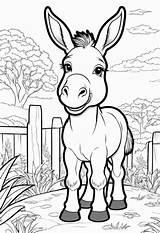 Printable Donkey Coloring Sheets – Color My Pages sketch template