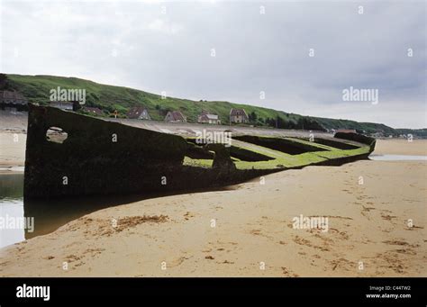 landing craft at Omaha beach, Normandy Stock Photo - Alamy