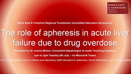 PBM England on Twitter: "FREE TRANSFUSION EDUCATION EVENT 📗 The role of apheresis in acute liver ...