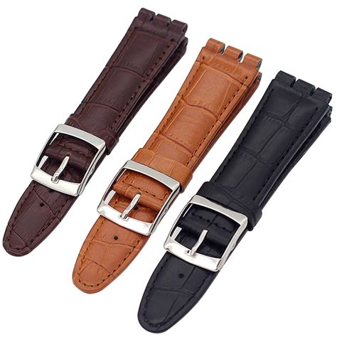 Genuine leather Watchbands Watch Strap For Swatch Strap Bands 19MM 21MM 23MM Men Women Watch ...