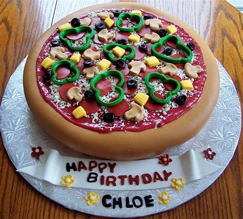 Pizza Birthday Cake Recipe : Pizza Party Birthday Cake... My very first cheesecake! All toppings ...