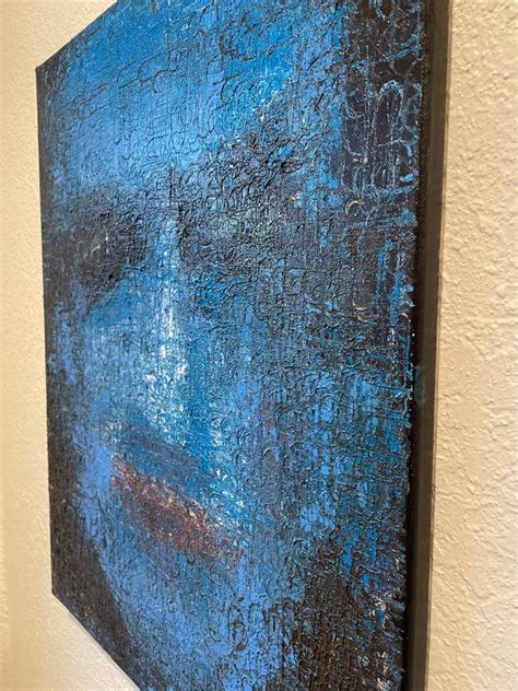 ORIGINAL: blue Abstract Acrylic Painting - Etsy