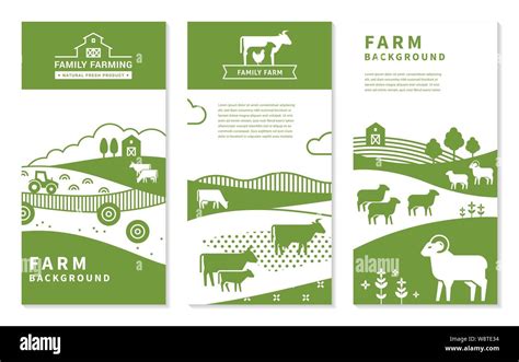 Set of vector banners on rural themes, farm background, family farming Stock Vector Image & Art ...