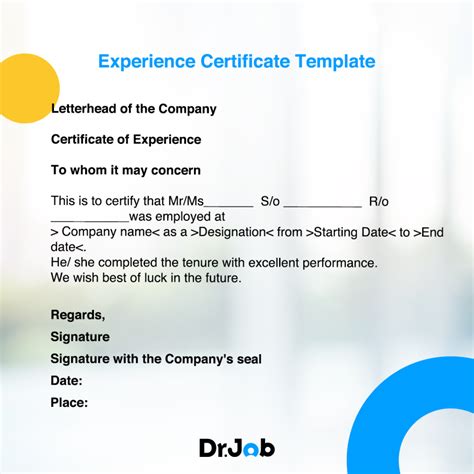 Experience Letter Format (+Tips & Free Word Templates)|Drjobpro.com | Dr.Job Blog