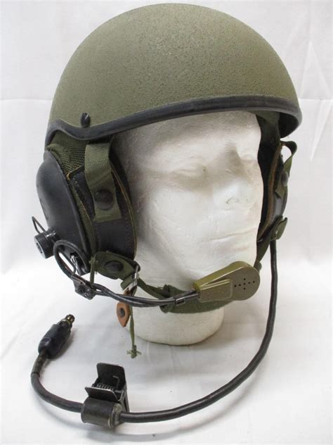 MILITARY COMBAT VEHICLE CREWMAN CVC TANKER HELMET LARGE OD GREEN DH-132A w.COMMS - Centex ...