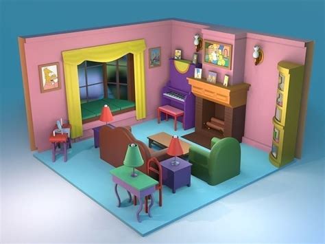 3D model The Simpsons House Living Room 3D VR / AR / low-poly | CGTrader