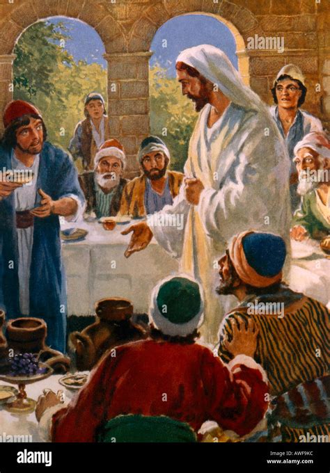 Jesus At The Wedding Feast Turns Water Into Wine Painting By Henry ...