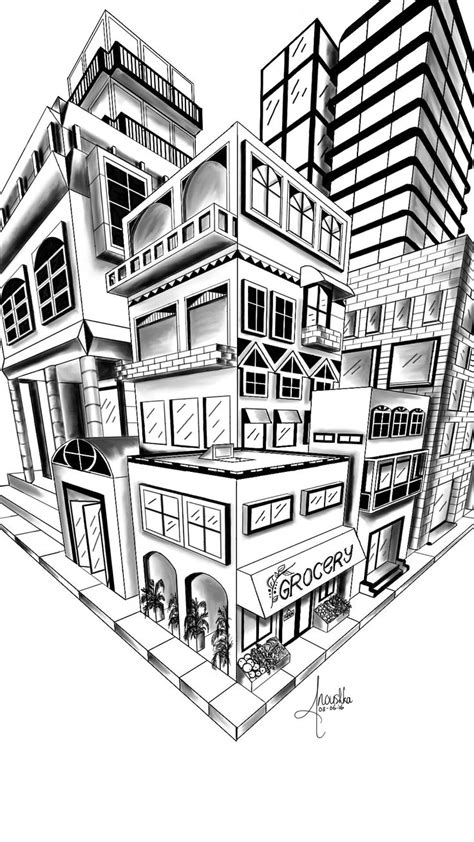 Pin on Projects-Perspective Drawing in 2024 | Perspective building ...