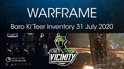 Baro Ki'Teer Warframe Location & Inventory 31 July 2020 - Xbox One & PS4 - YouTube