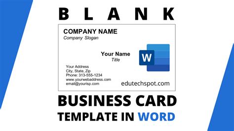 Ms Word Business Card Template