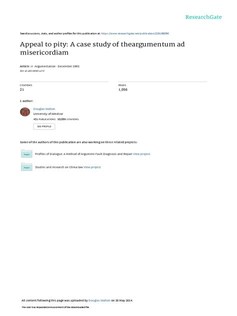 Appeal To Pity: A Case Study of Theargumentum Ad Misericordiam | PDF | Epistemology