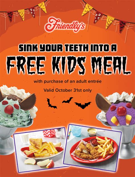 Friendlys Coupon Code: Free Kids meal with purchase of adult entree.