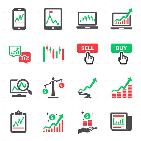 Stock Market Investment Online Vector Icon Set Preview - GraphicRiver | Business icon, Stock ...