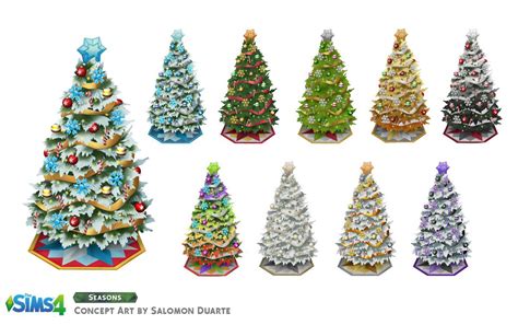 The Sims 4 Seasons: Concept Art For The Decorated Christmas Tree ...