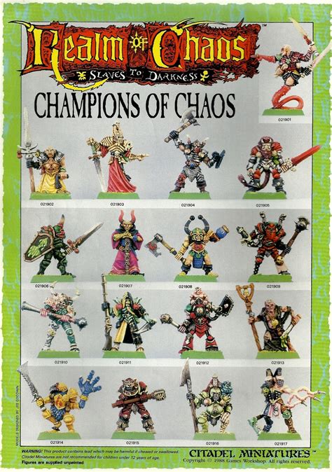 Realm of Chaos 80s: Champions of Chaos and Warhammer Armies Errata