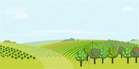 Farm field, vector illustration Stock Vector by ©studioworkstock 100265018