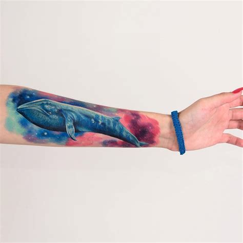 Forearm Space Whale Tattoo - Best Tattoo Ideas Gallery