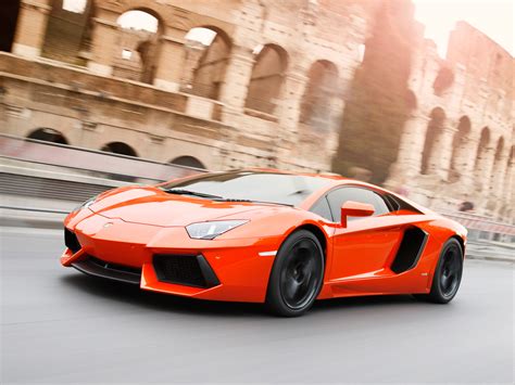 Orange Lamborghini Aventador coupe HD wallpaper | Wallpaper Flare