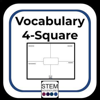 Vocabulary Four-Square Template by STEM Adventures | TpT