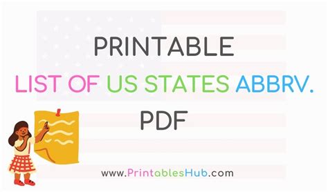 Free Printable List Of Us States Abbreviation Pdf Printables Hub - Vrogue