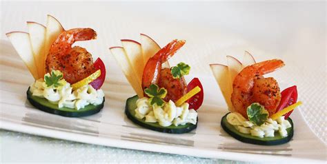 Spicy Shrimp Canapes with Herb Cream Cheese & Apples with Micro Celery Gold Splash™ | Apples and ...