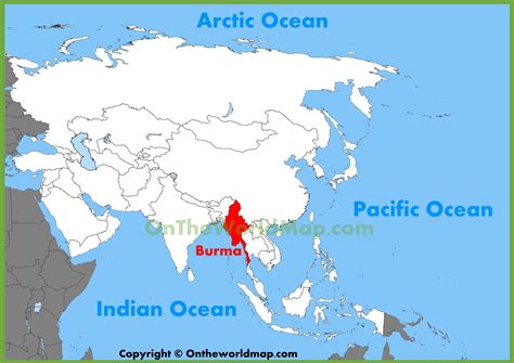 Burma Myanmar World Map