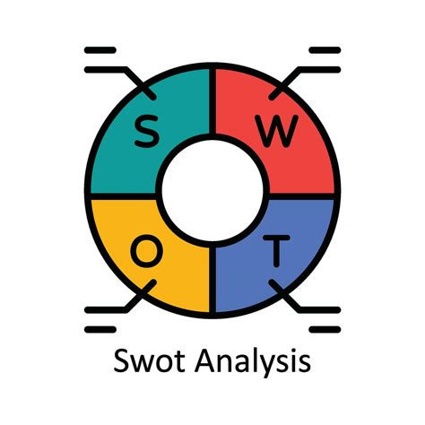 Swot Analysis Vector Fill outline Icon Design illustration. Product Management Symbol on White ...